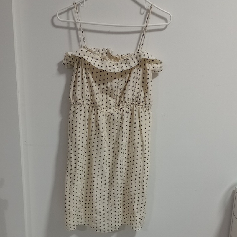 J. Crew Cream and Black Patterned Top